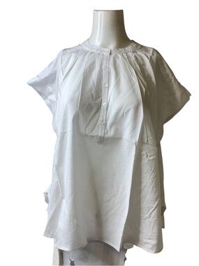 NWT Splendid Pullover Short Cap Sleeve Blouse- Paloma- White- S